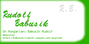 rudolf babusik business card